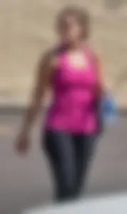 Skinny blonde in grey leggings with a friend