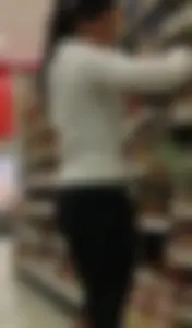 Brunette with amazing ass in leggings shopping at Target