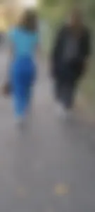 Milf in blue trousers