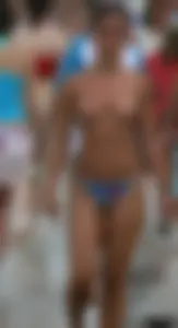 Beach voyeur girls in bikinis, thongs and topless