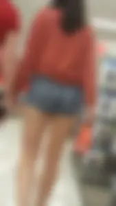 College girl in jean short shorts shopping in target! OC