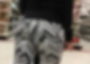 Black and white patterned leggings booty on cute girl at Target