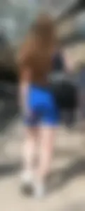 Skintight Blue what d’you call them? Cycle Shorts? Bike Shorts?
