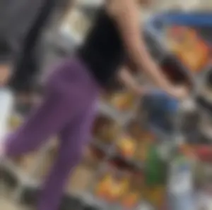 Skinny mom with jiggly little ass in purple leggings  ( VTL)