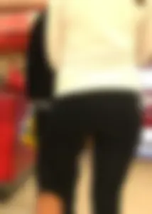 Brunette with amazing ass in leggings shopping at Target