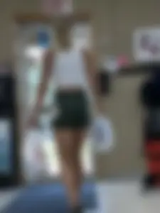 Brunette College Babe Tight Booty Sweatshorts VPL