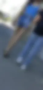 Skinny petite teen in shorts (vpl)