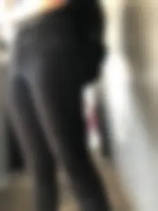 Skinny Legs in Black Jeans Public Transport Closeup Gallery