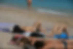 Nude beach girls in Baska, Croatia
