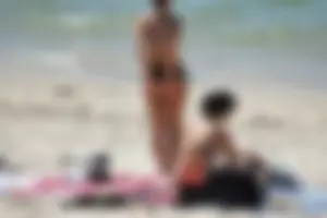 Sexy ass girl with a perfect body in her bikini on the beach