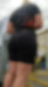 Juicy ass in spandex shorts + Gif!