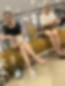 Two Young Candid Girls Taking Off Their Sandals at the Mall Creepshots