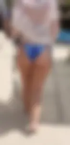 Cute butt blue bikini