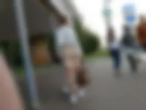 Amazing Ass in Spandex Shorts on the Bus Stop Creepshots