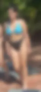Nice big tits in blue bikini