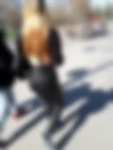 Girl in shiny leggings thong line