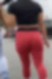 Latina Ass in Tight Red Leggings