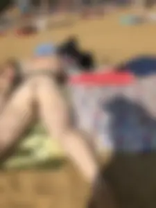 Sexy Girls in Swimsuits Lying on a Beach - Hairy Pussy