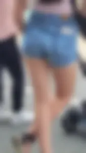 Milf with tight ass in jean shorts