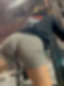 Tight Grey Gym Shorts (Crazy Vpl and Bends Over)