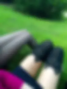 Teen Skinny Legs Nature Park Creepshot - Cute Pantyhose with Kitties