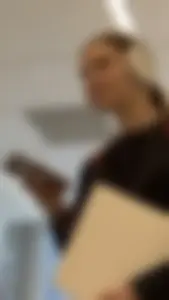 Skinny And Tight College Girl In Blue Leggings Bends Over For Me (Upshots)