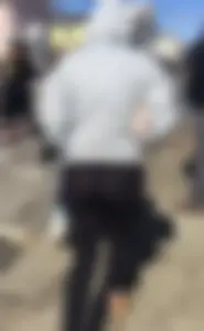 Round Sexy Ass in Black Tights VPL Seethrough Street Creepshots