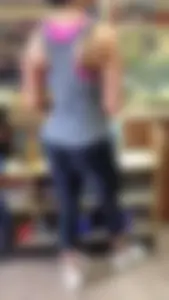 Big Ass in Yoga Pants at the Gym Cafeteria