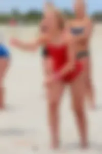 Lifeguard tournament girls on the beach