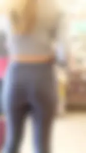 White teen in tight leggings