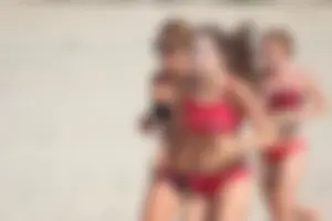 Lifeguard tournament girls on the beach