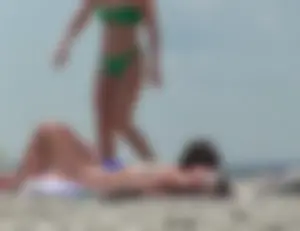 Dry humping on the beach