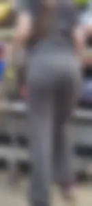 Slim Thick Pawg Brunette In Grey Sweats VPL