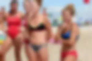 Lifeguard tournament girls on the beach