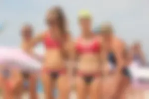 Lifeguard tournament girls on the beach