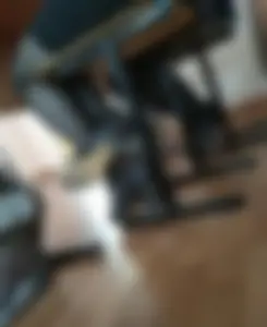 Teen on High Heels in Black Pantyhose Sitting in Classroom Under Desk Creepshot
