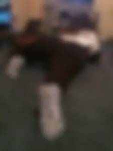 Girl in Leggings And Wool Socks  Lying on the Floor in Sexy Positions