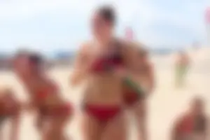 Lifeguard tournament girls on the beach