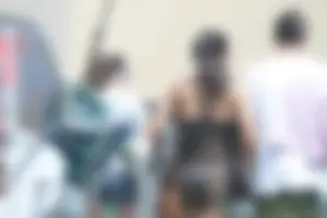 Sexy Florida girl showing her white thong bikini under see through dress