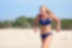 Lifeguard tournament girls on the beach