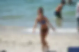 Sexy ass girl with a perfect body in her bikini on the beach