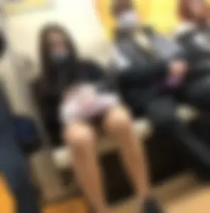 Hot Girl in Pantyhose And a Skirt Creepshots Gallery in a Subway Train and on an Escalator