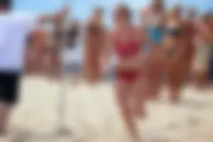 Lifeguard tournament girls on the beach