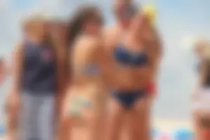 Lifeguard tournament girls on the beach