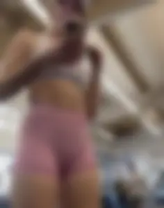Cute babe with the Bubble but working Out  / Not OC