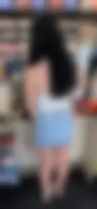 Sexy white girl in mini skirt beautiful legs
