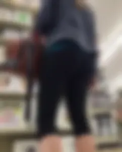 Sexy lady shopping at Walmart in leggings