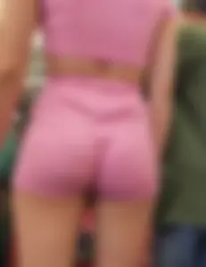 Girl in pink bra less