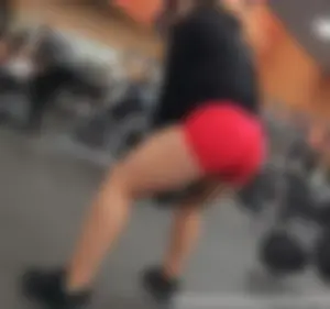 PHATTT Ass Squatting in Red Tight Spandex (GIF at end)