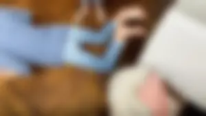 A Very Skinny Candid Girl With Bare Feet in Jeans Lying on the Floor Creepshot